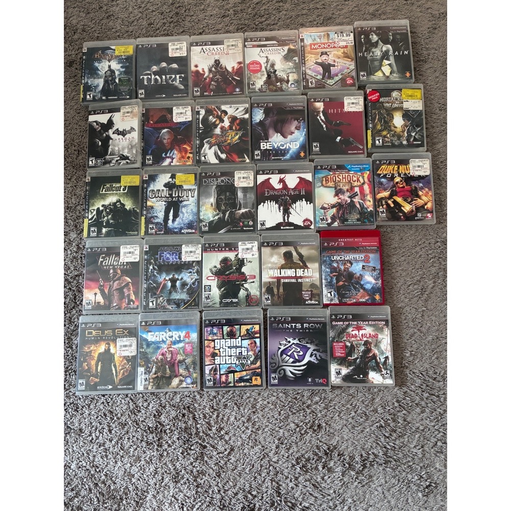 Lot of 27 PS3 PlayStation 3 Games GTA V Fallout Batman Uncharted Assassin Creed